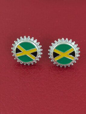 Jamaica Flag Earring, Stud Earrings, Exclusive Designed Women Jewelry